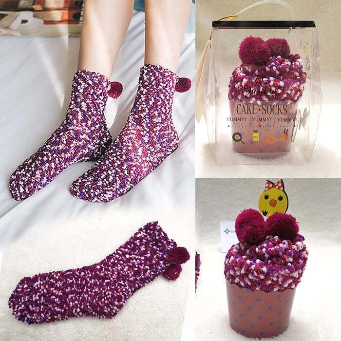 Winter Fuzzy Slipper Socks WIth Gift Box