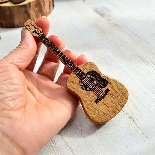 Wooden Acoustic Guitar Pick Box