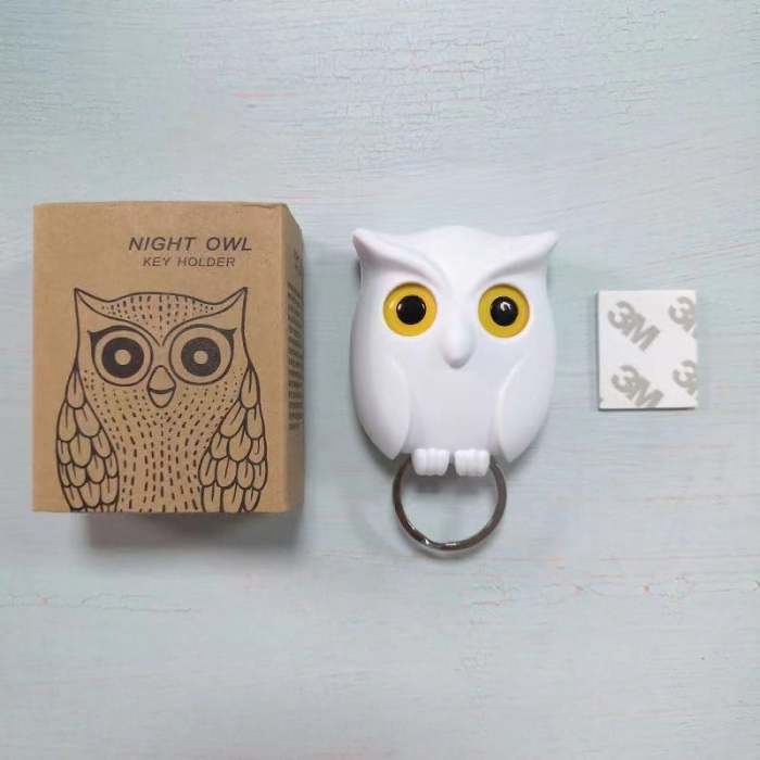 Creative winking owl punch-free key hook