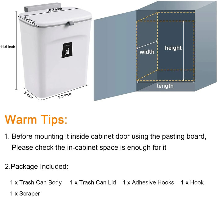 Wall-mounted trash cans