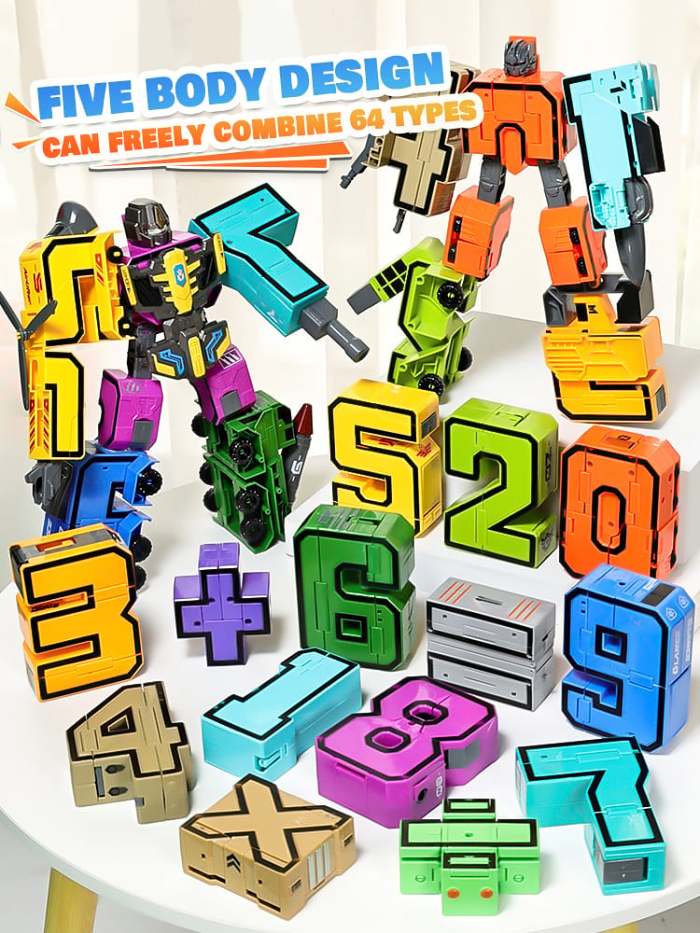 Number Transforming Toy Car Robot
