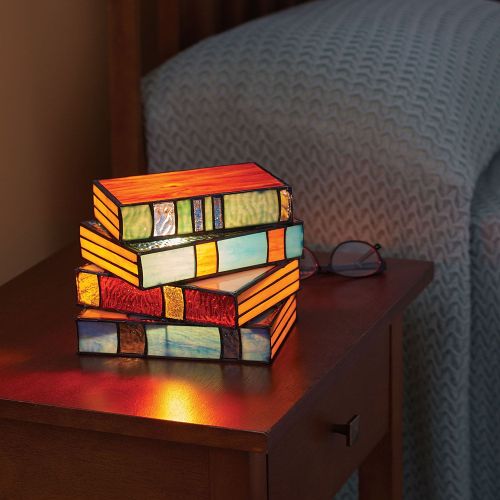 Stained  Stacked Books Lamp