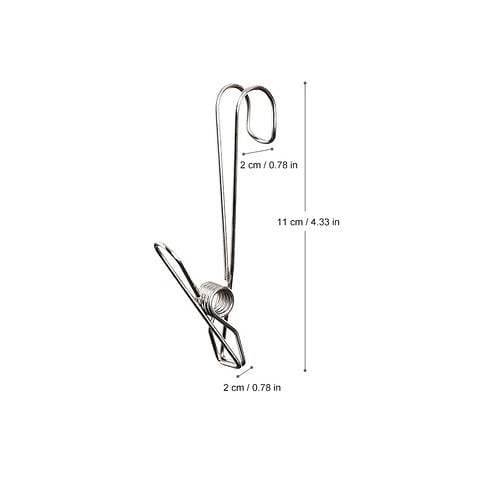Stainless Steel Long Tail Clip with Hooks--4 PCs/Set