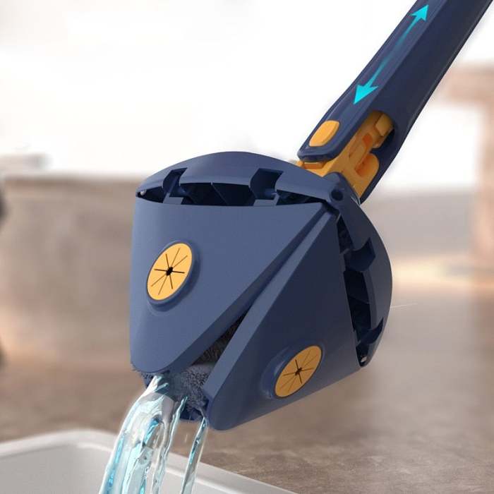 360°Rotatable Flexible Adjustable Self drying Cleaning Triangle Mop