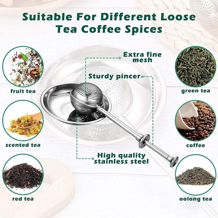 (New Year Hot Sale - Save 40% OFF) Long-Handle Tea Ball Infuser-Buy 3 Get 2 Free & Free Shipping - $8.3 Each Only Today!