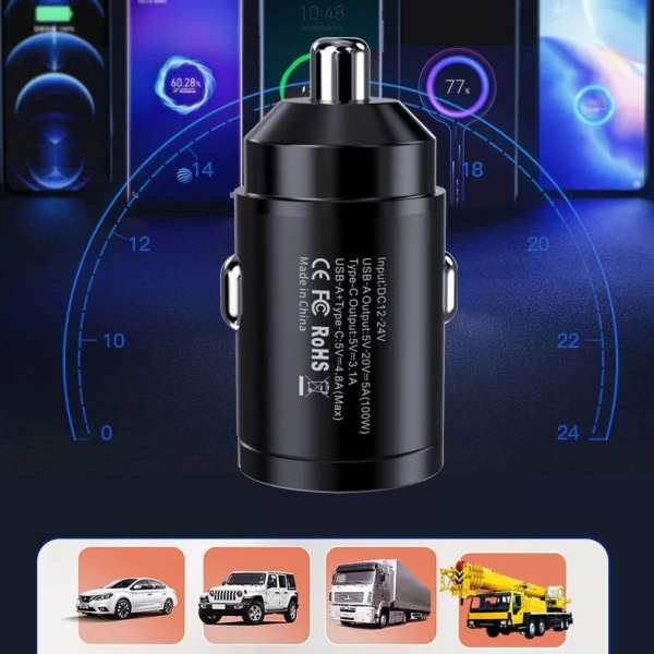 -Multi Compatible 100W Fast Charging Car Charger