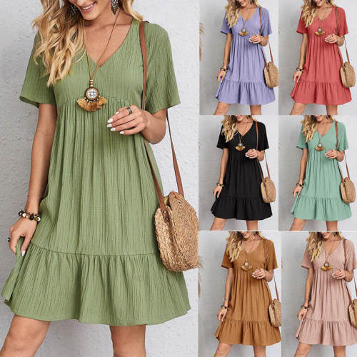 Loose casual tie waist flowy dress