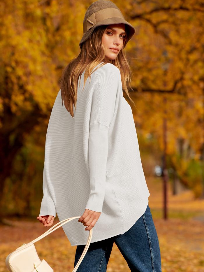 HOT SALE 49% OFF - women's Irregular Oversized Dolman Sleeve Knitted Pullover