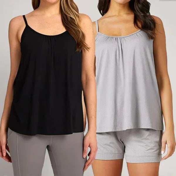 LAST DAY 49% OFFLoose fitting Tank Top With Built-in Bra