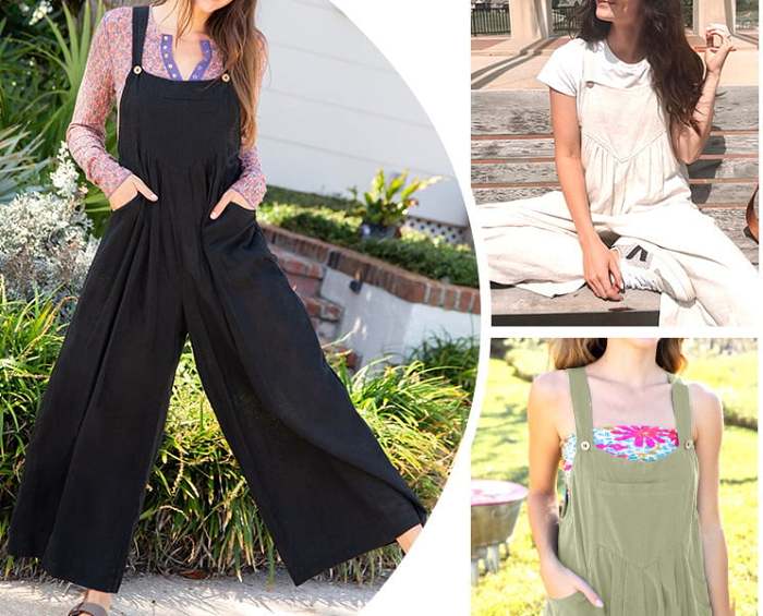 2024 HOT SALE Plus Size Wide Leg Overalls Jumpsuit
