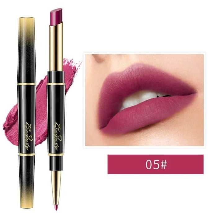 Double ended lipstick Automatic Lip Liner Matte Waterproof Non-fading Non-stick Lipstick