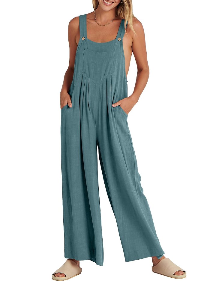 2024 HOT SALE Plus Size Wide Leg Overalls Jumpsuit