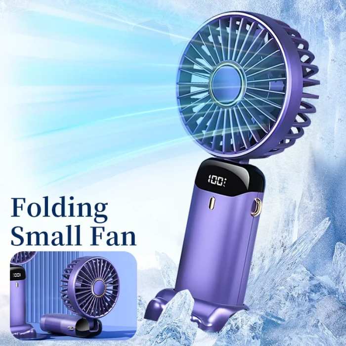 Portable Handheld Fan with Battery Indicator