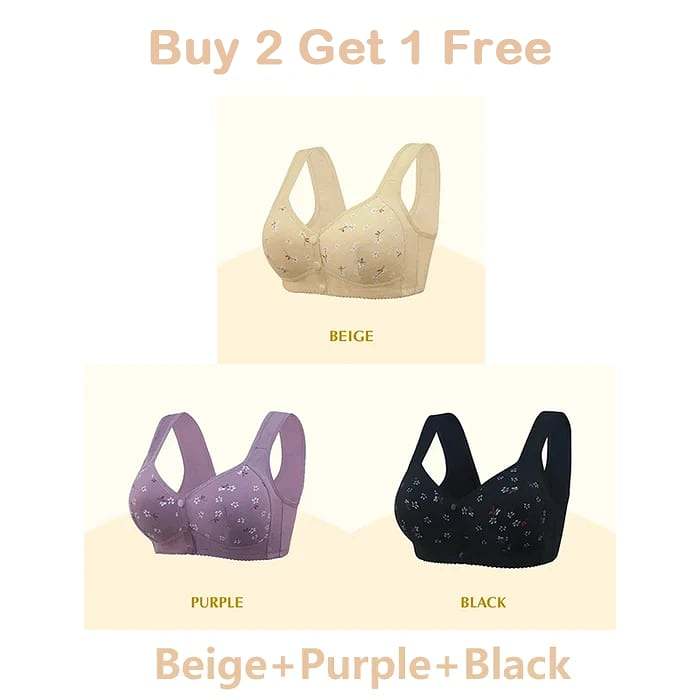 Buy 2 Get 1 FreeDesign for Senior Front Closure Cotton Bra(Please Add 3/5 pcs to your Cart)