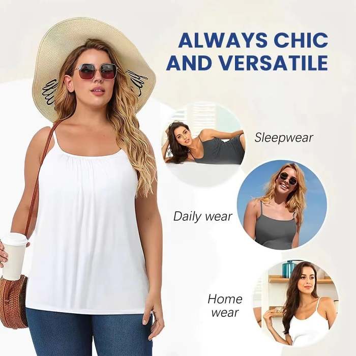 LAST DAY 49% OFFLoose fitting Tank Top With Built-in Bra