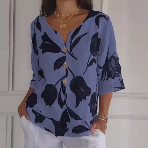 HOT SALES 49% OFFPrinted V-neck Tunic TopBuy 2 Save 15%