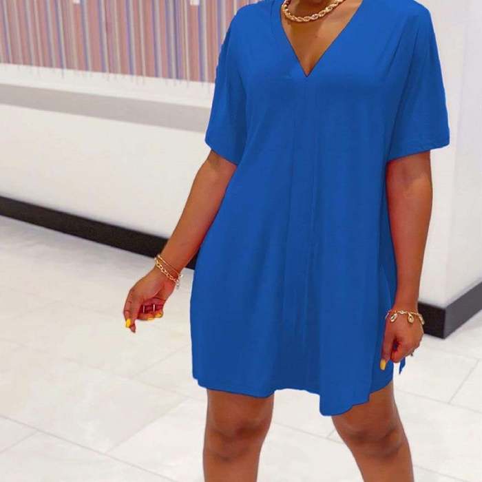 Hot SalesV-Neck Dress & Shorts Set