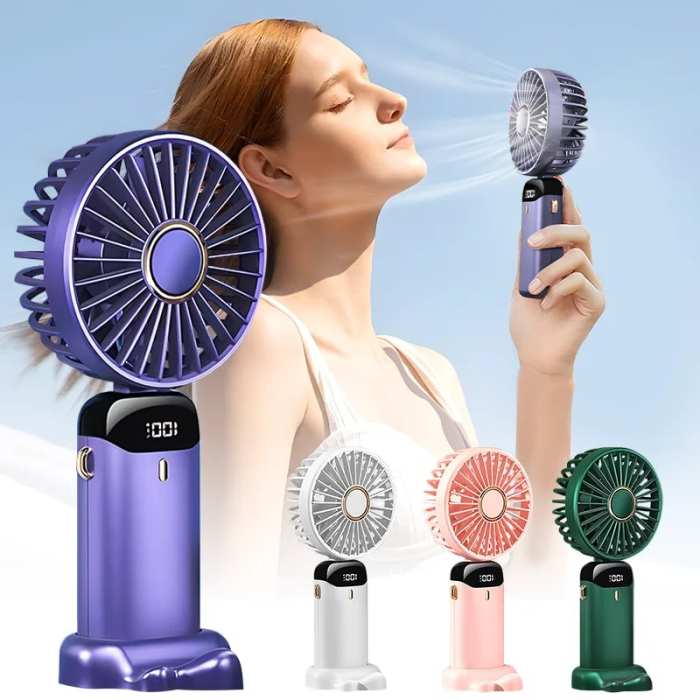 Portable Handheld Fan with Battery Indicator