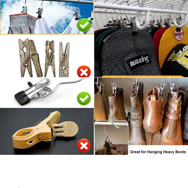 (2024 New Arrival  40% OFF )Anti-Rust Clip-Space Saving Clothespin Hook