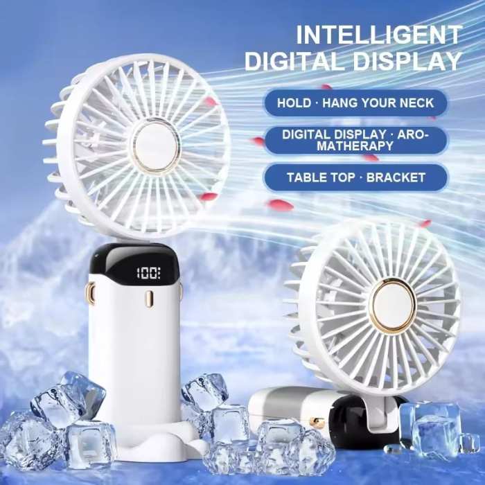 Portable Handheld Fan with Battery Indicator