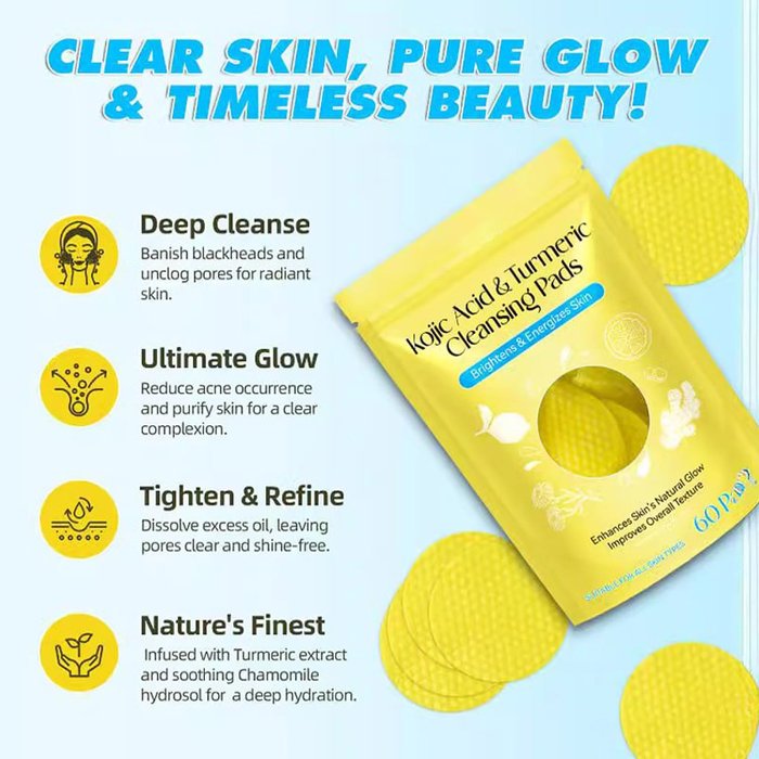 Turmeric Cleansing Exfoliating Pads Facial Cleansing  Skincare