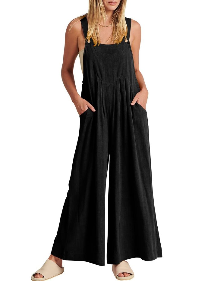 2024 HOT SALE Plus Size Wide Leg Overalls Jumpsuit