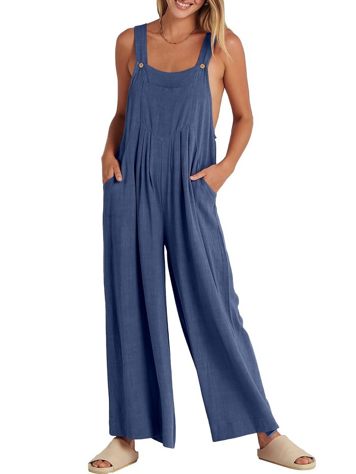 2024 HOT SALE Plus Size Wide Leg Overalls Jumpsuit