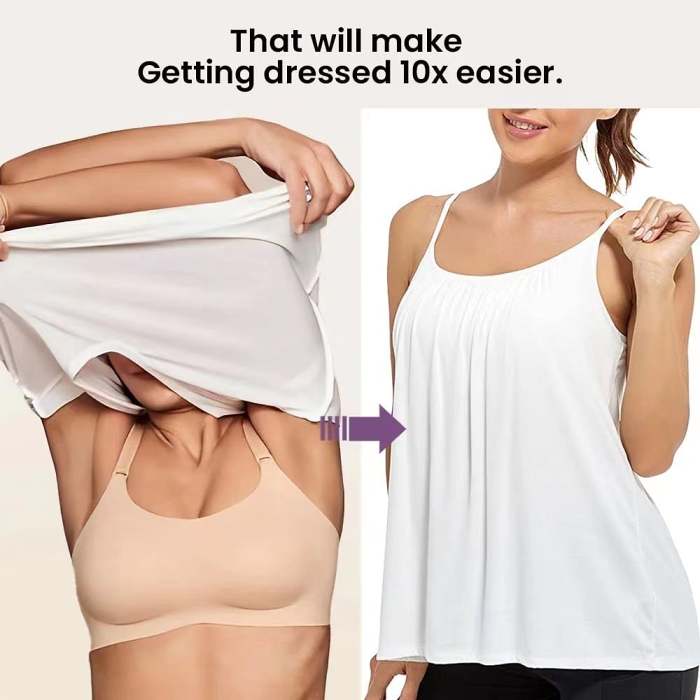 LAST DAY 49% OFFLoose fitting Tank Top With Built-in Bra