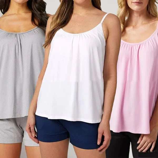 LAST DAY 49% OFFLoose fitting Tank Top With Built-in Bra