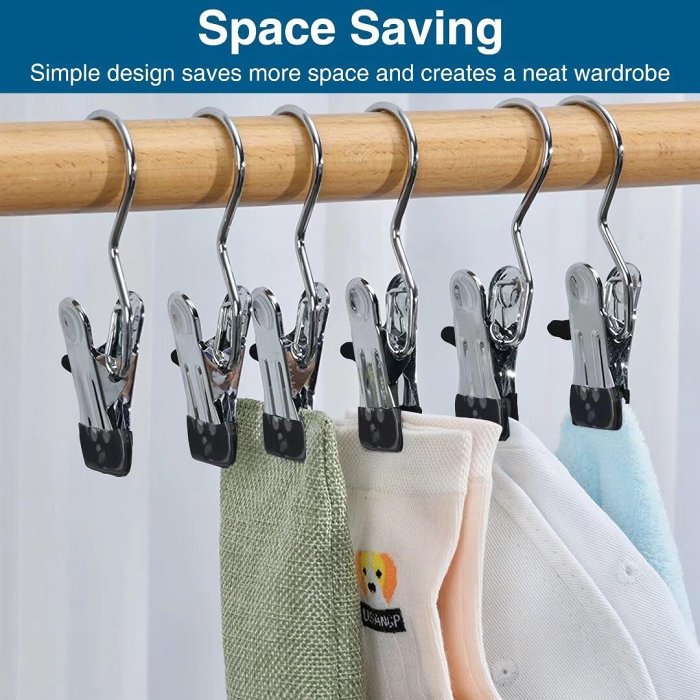 (2024 New Arrival  40% OFF )Anti-Rust Clip-Space Saving Clothespin Hook