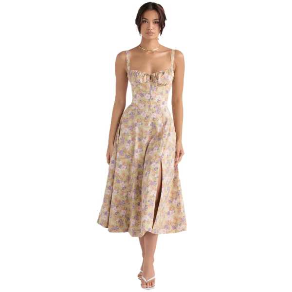 Spring hot sale_49% OFFFree ShippingFloral Bustier Midriff Waist Shaper Dress