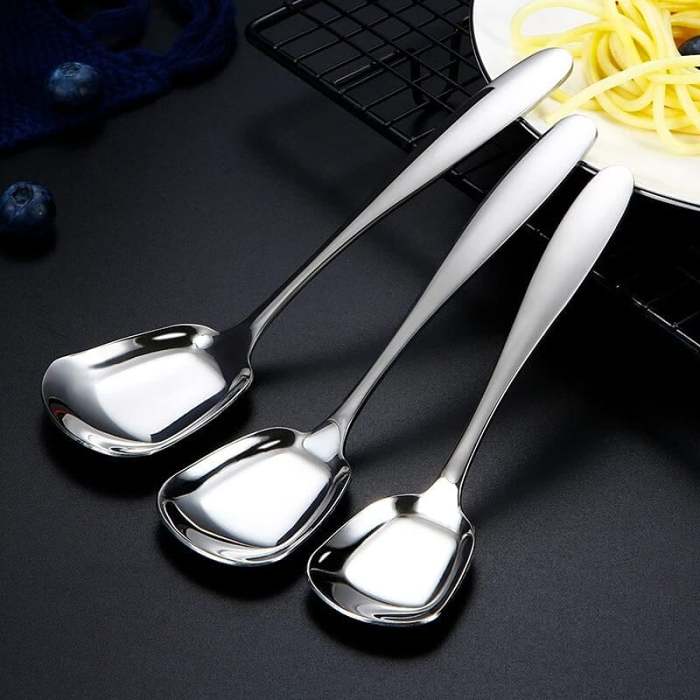 Square Head Stainless Steel Spoon