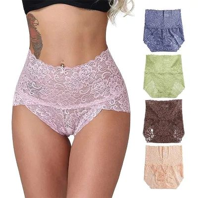 5 Pcs Set Only 14.99- Sexy High Waist Pretty Lace Panties