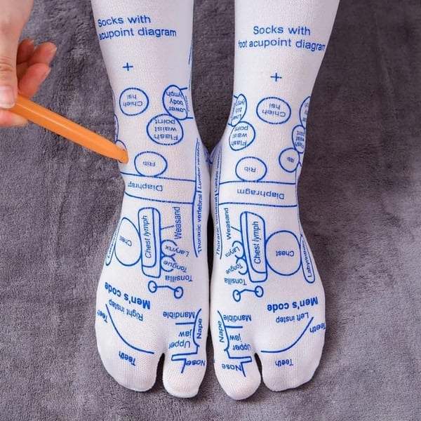 Reflexology Chart Socks with Trigger Point Massage Tool