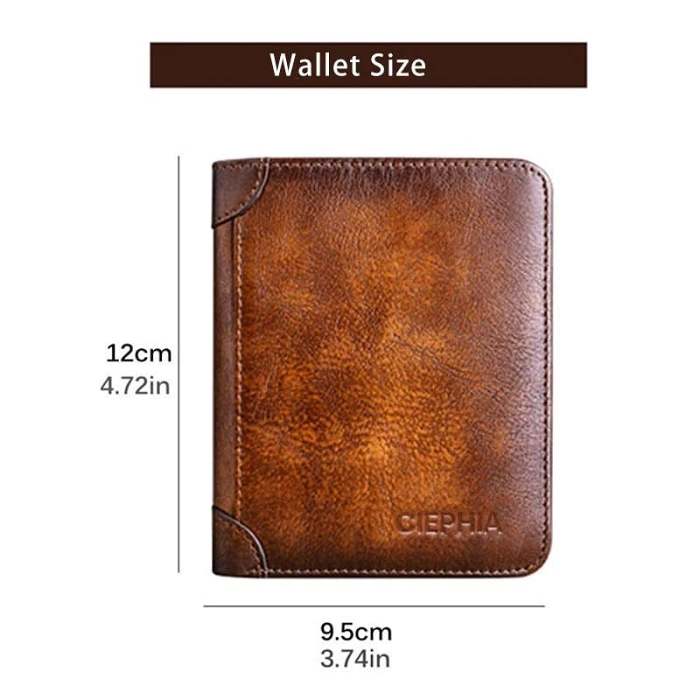 Multi-functional RFID Blocking Waterproof Durable Genuine Leather Wallet