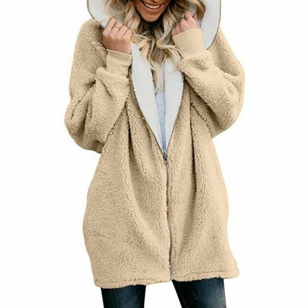 Hooded zipper cardigan plush jacket plush sweater