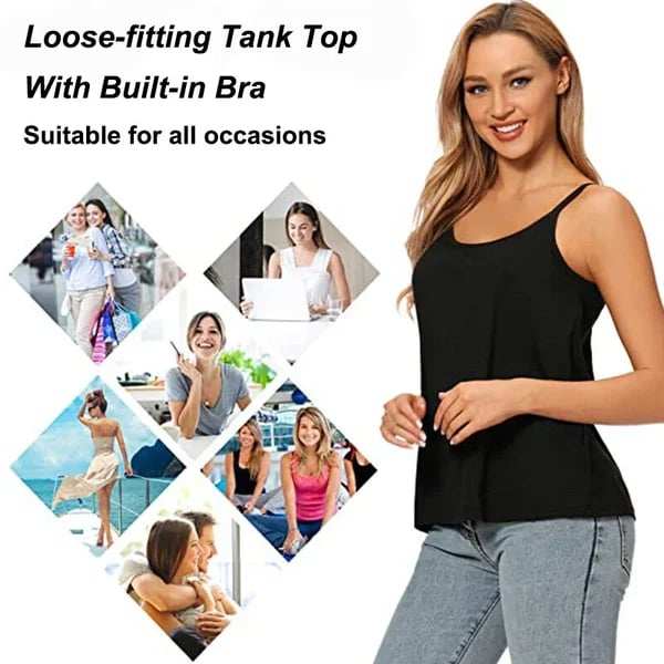 LAST DAY 49% OFFLoose fitting Tank Top With Built-in Bra