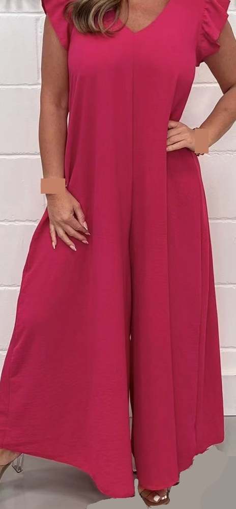 2024 SUMMER NEW RUFFLED WIDE-LEG CASUAL JUMPSUIT