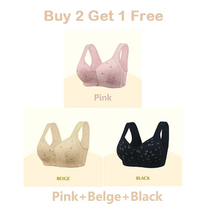 Buy 2 Get 1 FreeDesign for Senior Front Closure Cotton Bra(Please Add 3/5 pcs to your Cart)