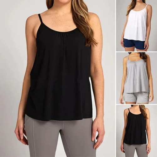 LAST DAY 49% OFFLoose fitting Tank Top With Built-in Bra