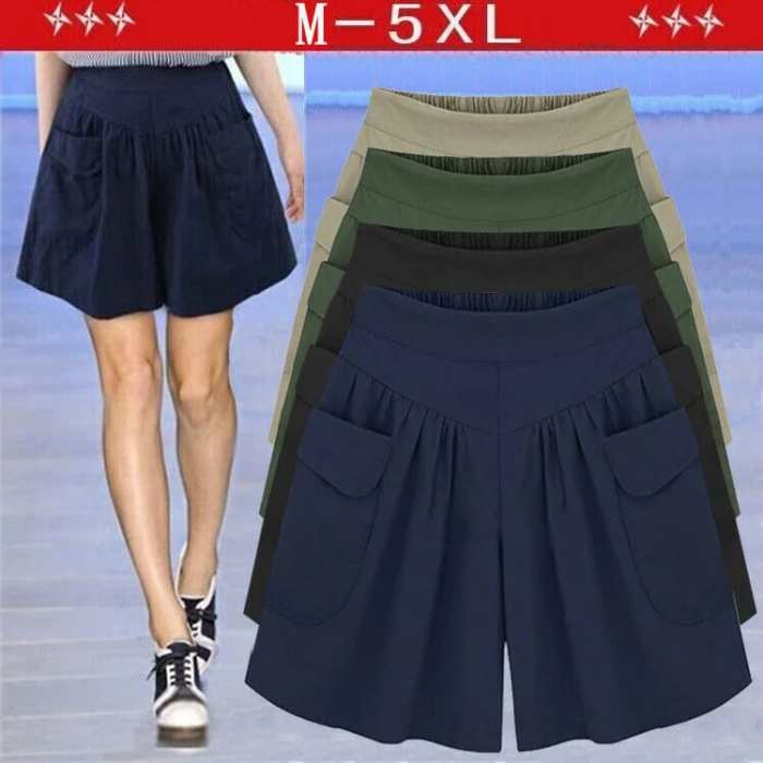 Hot SaleWomen Beach Casual Hot Shorts with Elastic Waistband