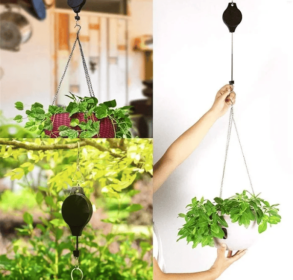 Plant Pulley Set For Garden Baskets Pots, Birds Feeder