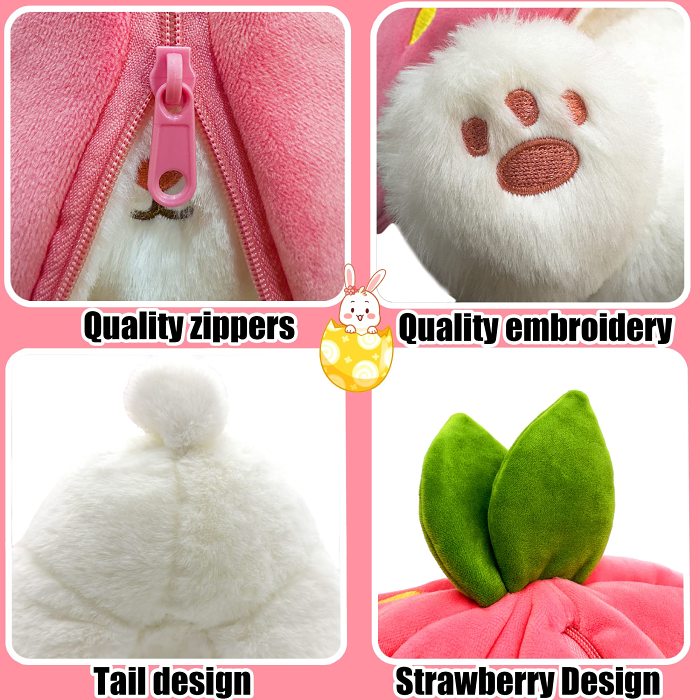 Easter Early Hot Sale 49% OFFStrawberry Bunny Transformed into Little Rabbit Fruit Doll Plush Toy