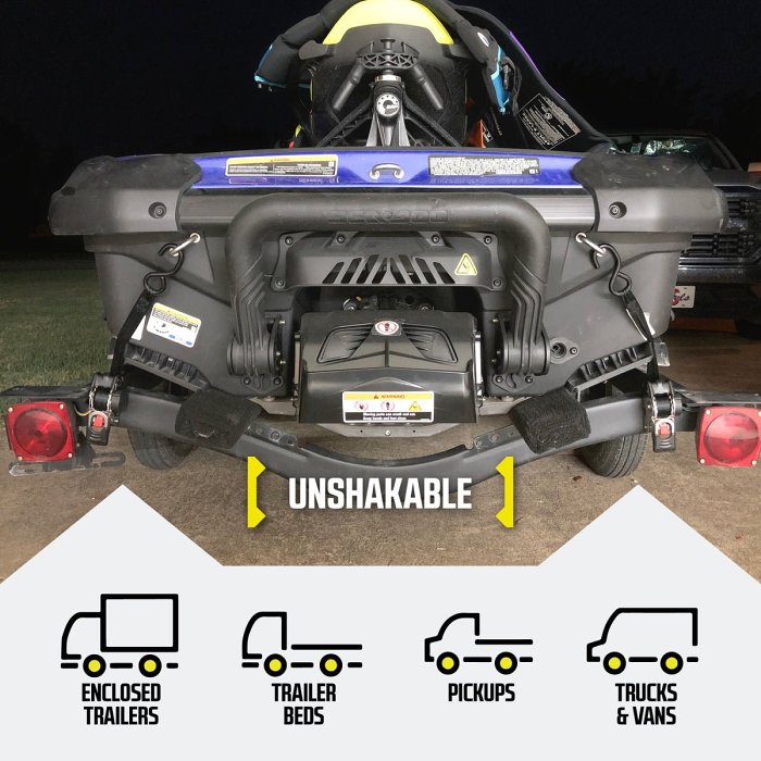 Retractable Auto Ratchet Strap with RAIL BRACKET BUNDLE