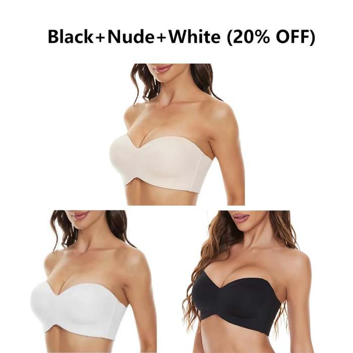 Full Support Non-Slip Convertible Bandeau Bra
