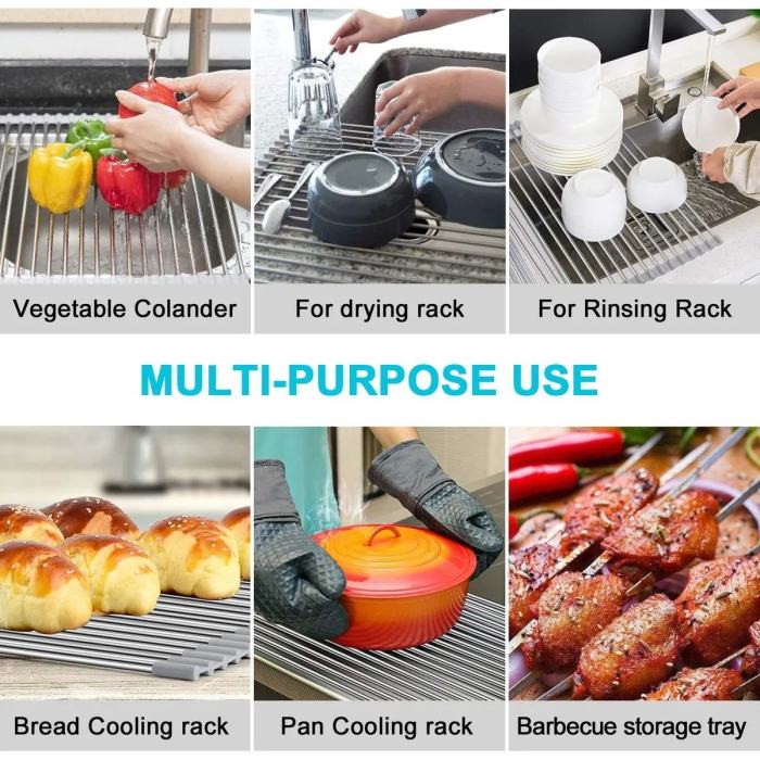 (Hot Sale- SAVE 49% OFF) Portable Stainless Steel Rolling Rack (BUY 2 GET FREE SHIPPING)