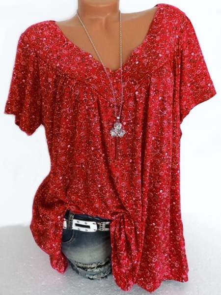 Spring  fashion print short sleeve