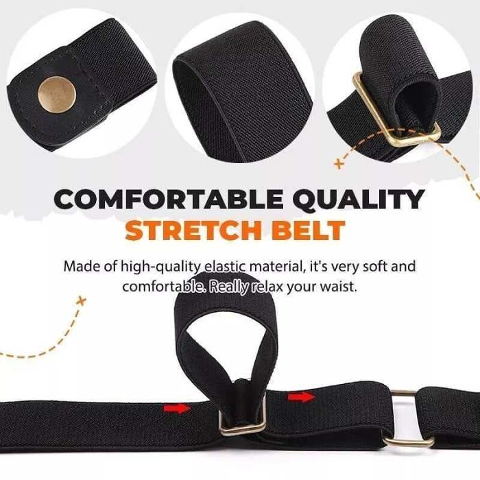 - Buckle-free Invisible Elastic Waist Belts