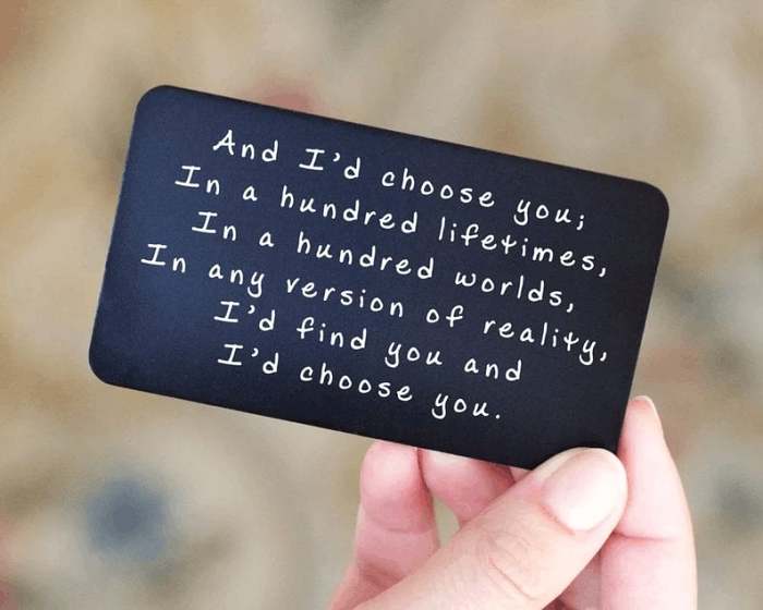 49% OFF And I'd choose you Engraved Metal Wallet Card