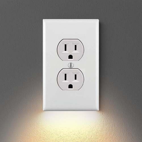 Outlet Wall Plate With Night Lights-No Batteries or Wires